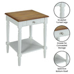 Table d'appoint de style champêtre français avec 1 tiroir et une étagère ouverte | Plusieurs finitions | Table de chevet
