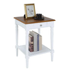 Table d'appoint de style champêtre français avec 1 tiroir et une étagère ouverte | Plusieurs finitions | Table de chevet