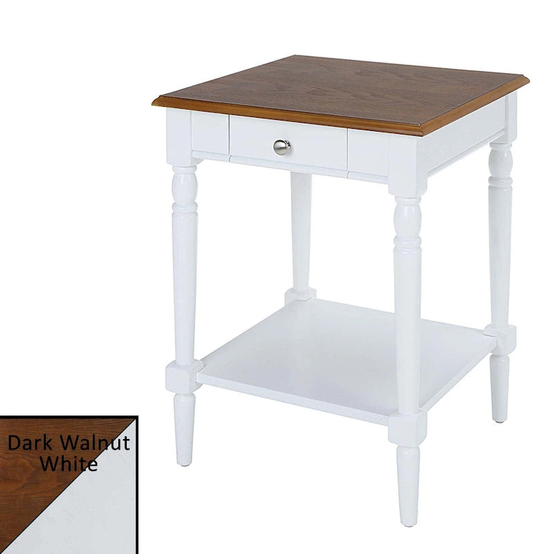 Table d'appoint de style champêtre français avec 1 tiroir et une étagère ouverte | Plusieurs finitions | Table de chevet