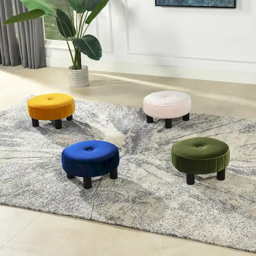 Pouffe ottoman rond de 16 po