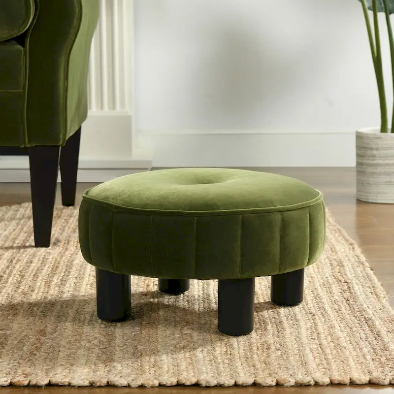 Pouffe ottoman rond de 16 po