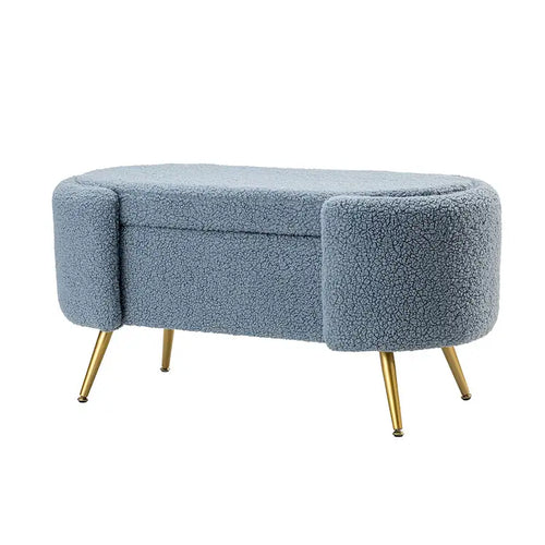 Banc de rangement de 39,4 po de large avec pieds en métal