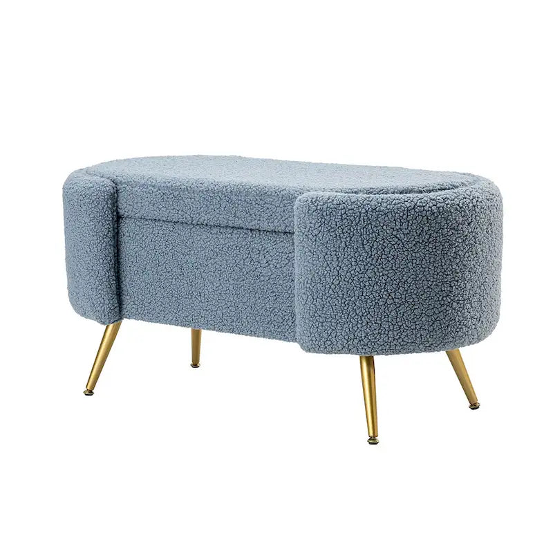 Banc de rangement de 39,4 po de large avec pieds en métal