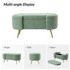 Banc de rangement de 39,4 po de large avec pieds en métal