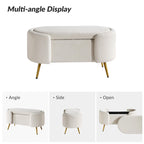 Banc de rangement de 39,4 po de large avec pieds en métal
