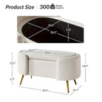 Banc de rangement de 39,4 po de large avec pieds en métal
