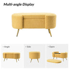 Banc de rangement de 39,4 po de large avec pieds en métal