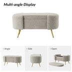 Banc de rangement de 39,4 po de large avec pieds en métal