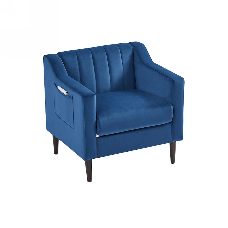 Fauteuil d'appoint capitonné moderne avec pieds en métal