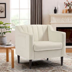Fauteuil d'appoint capitonné moderne avec pieds en métal