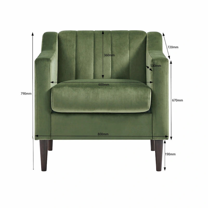 Fauteuil d'appoint capitonné moderne avec pieds en métal