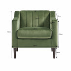 Fauteuil d'appoint capitonné moderne avec pieds en métal
