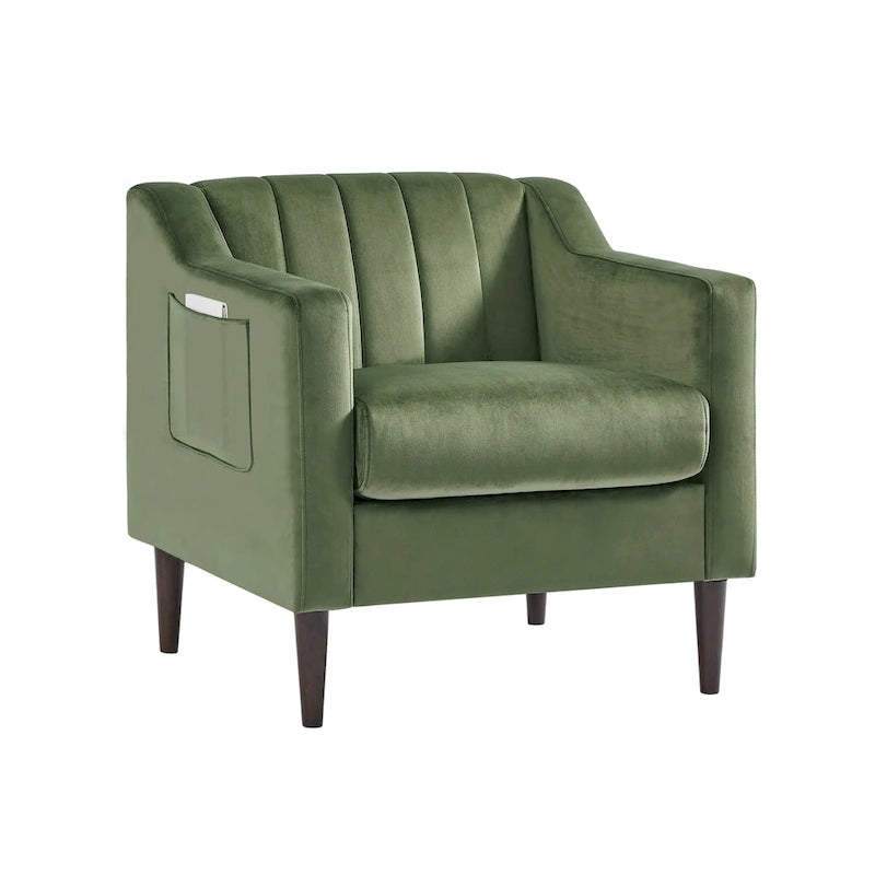 Fauteuil d'appoint capitonné moderne avec pieds en métal