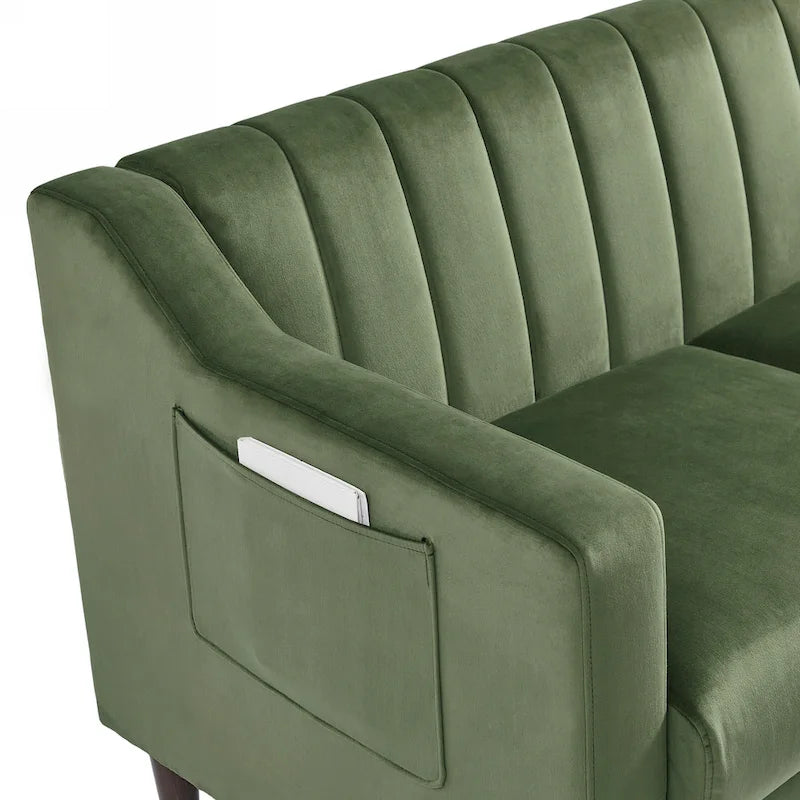 Fauteuil d'appoint capitonné moderne avec pieds en métal