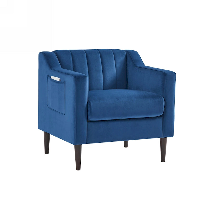 Fauteuil d'appoint capitonné moderne avec pieds en métal