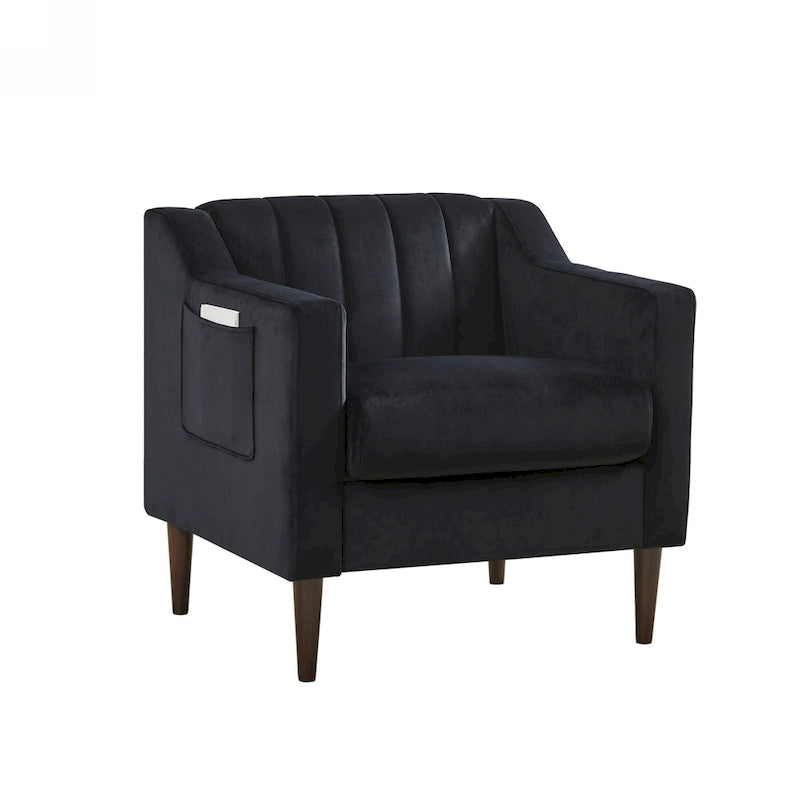 Fauteuil d'appoint capitonné moderne avec pieds en métal