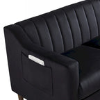 Fauteuil d'appoint capitonné moderne avec pieds en métal