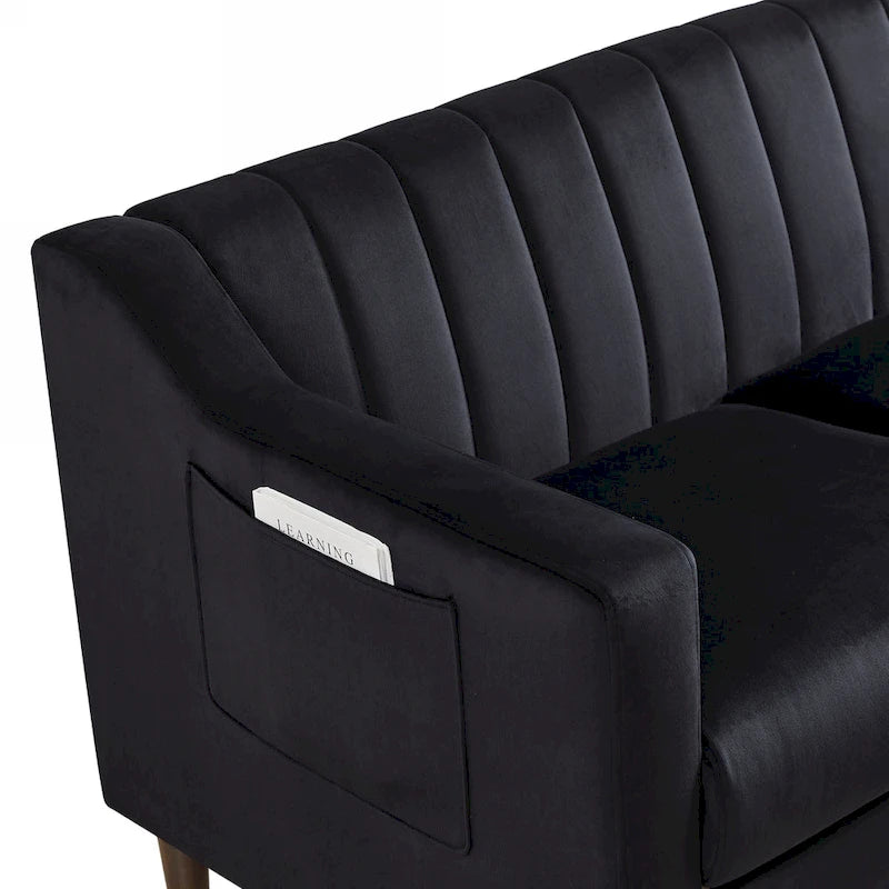 Fauteuil d'appoint capitonné moderne avec pieds en métal