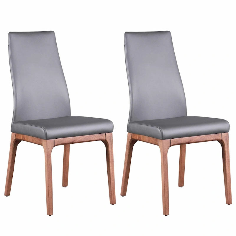 Somette Modern Contour Back Side Chair with Wood Base, Set of 2