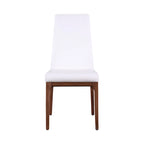 Chaise d'appoint contemporaine à dossier galbé avec piètement en bois