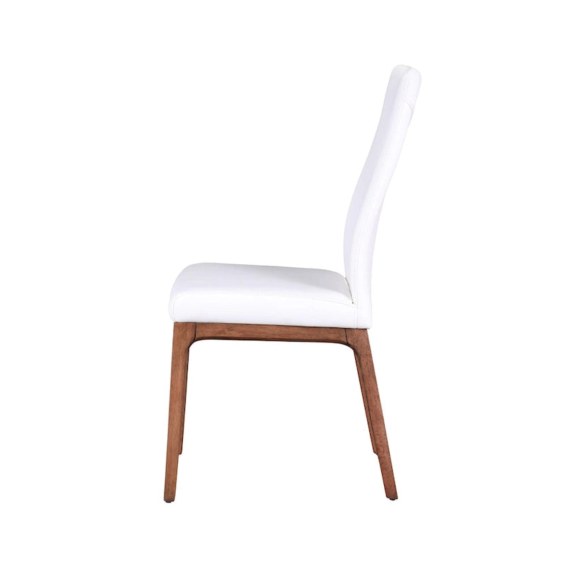 Chaise d'appoint contemporaine à dossier galbé avec piètement en bois
