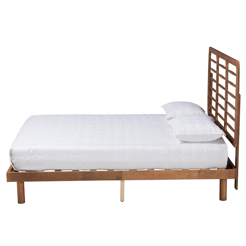 Lit plateforme en bois style milieu de siècle