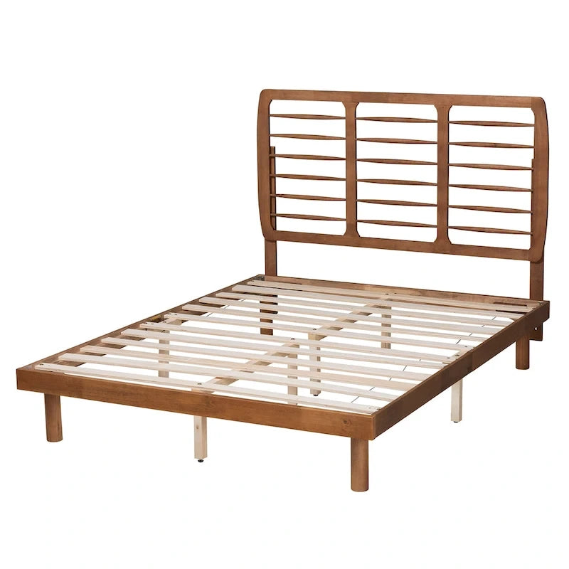 Lit plateforme en bois style milieu de siècle