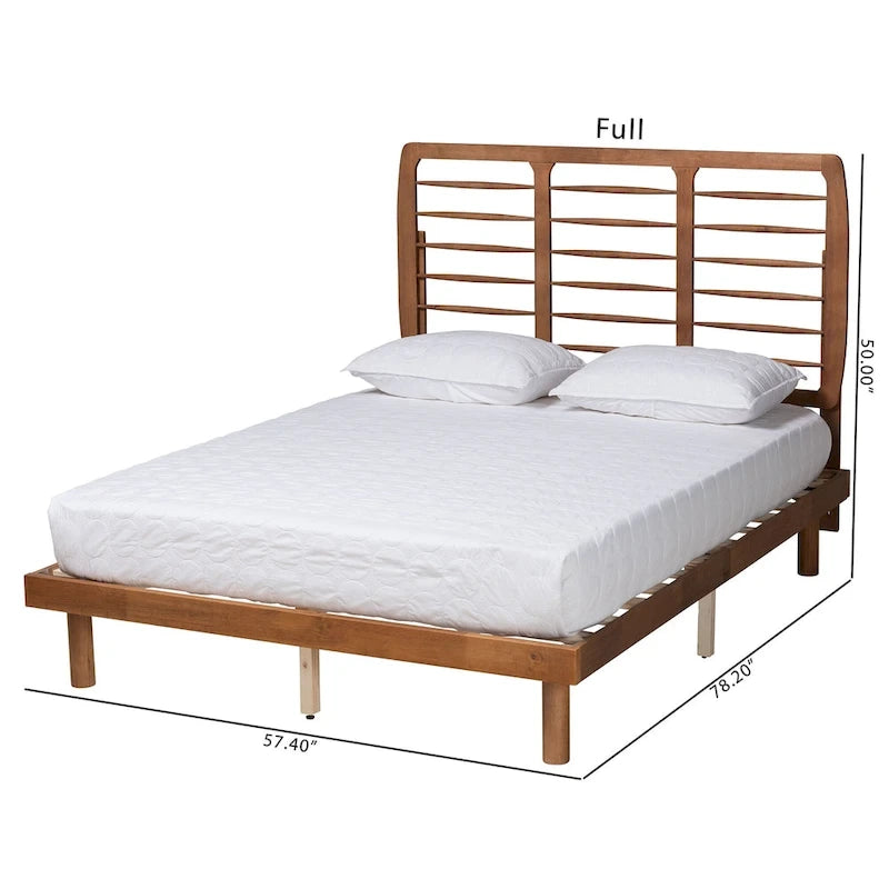 Lit plateforme en bois style milieu de siècle