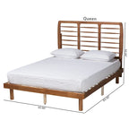 Lit plateforme en bois style milieu de siècle