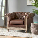 Castalia Chesterfield Tufted Club Chair by Christopher Knight Home - 39.00 L x 33.50 W x 28.00 H