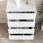 Commode blanche à 4 tiroirs de 37,5 po, moderne et peu encombrante