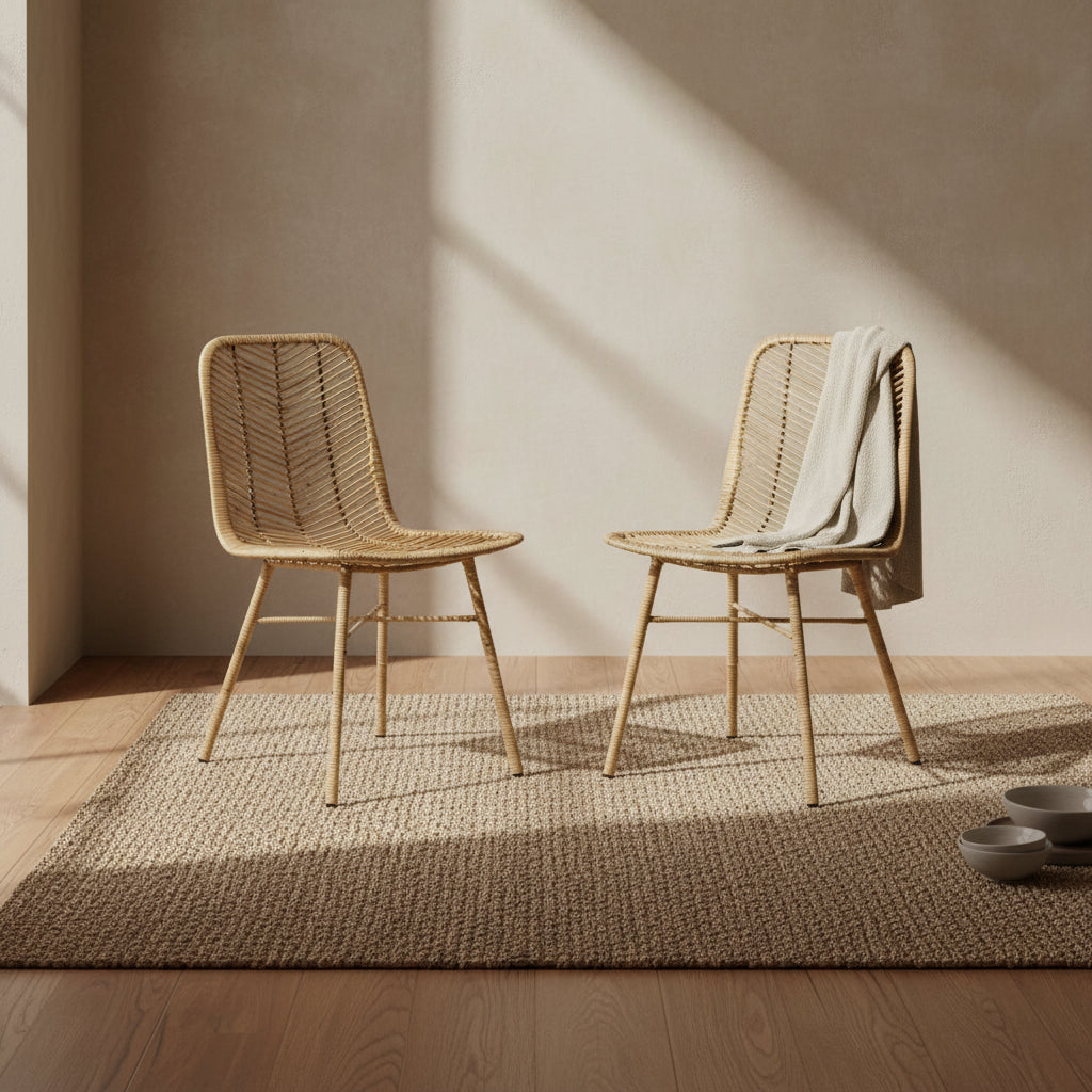 Handmade Natural Rattan Dining Chairs (Set Of 2) by East at Main