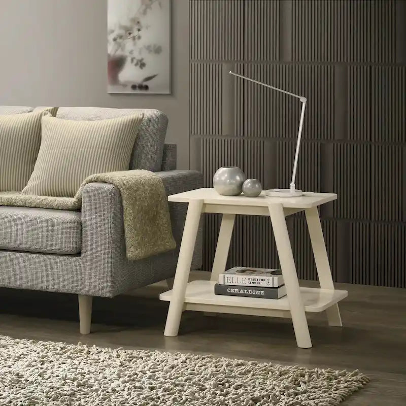 Table d'appoint étagère en bois du milieu du siècle