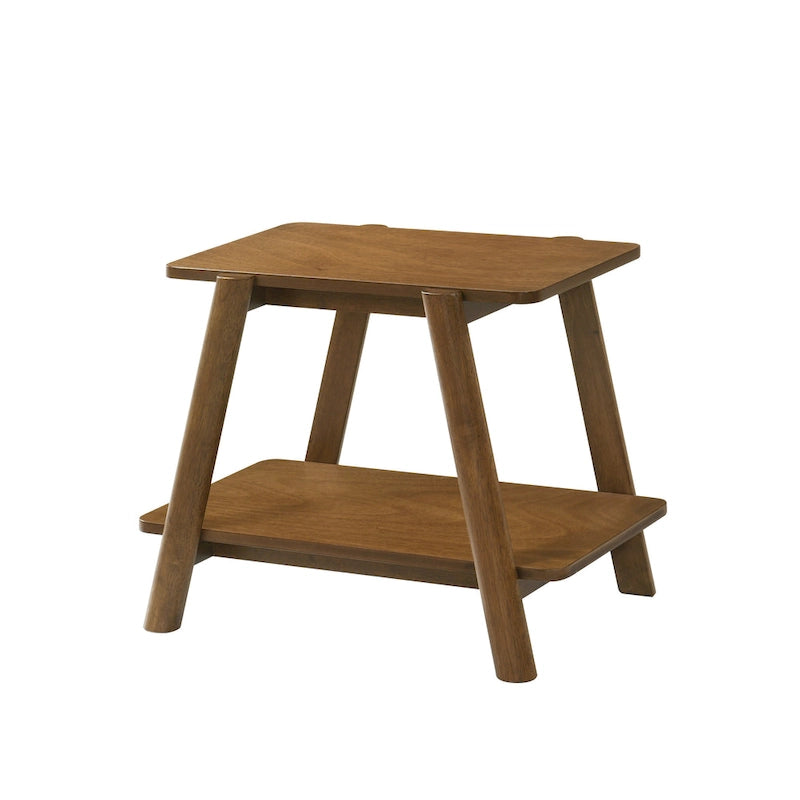 Table d'appoint étagère en bois du milieu du siècle