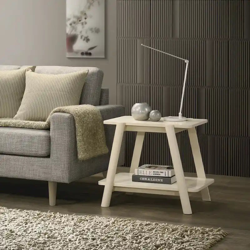 Table d'appoint étagère en bois du milieu du siècle