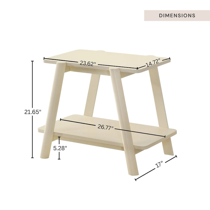 Table d'appoint étagère en bois du milieu du siècle