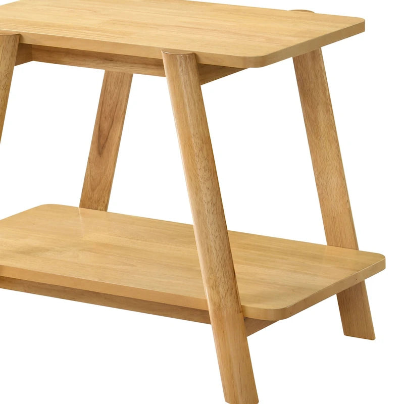 Table d'appoint étagère en bois du milieu du siècle