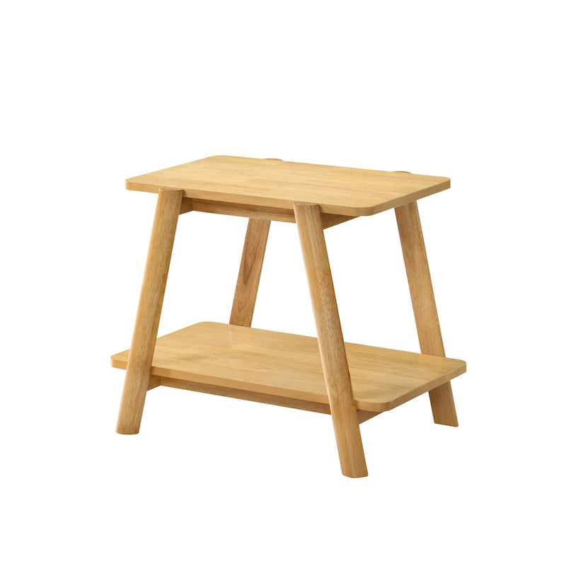 Table d'appoint étagère en bois du milieu du siècle