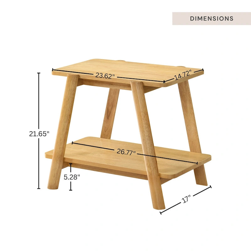 Table d'appoint étagère en bois du milieu du siècle