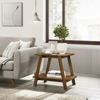 Table d'appoint étagère en bois du milieu du siècle