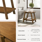 Table d'appoint étagère en bois du milieu du siècle