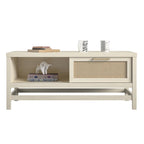 Table basse en bois moderne avec étagère inférieure | Table de salon | Design de rangement