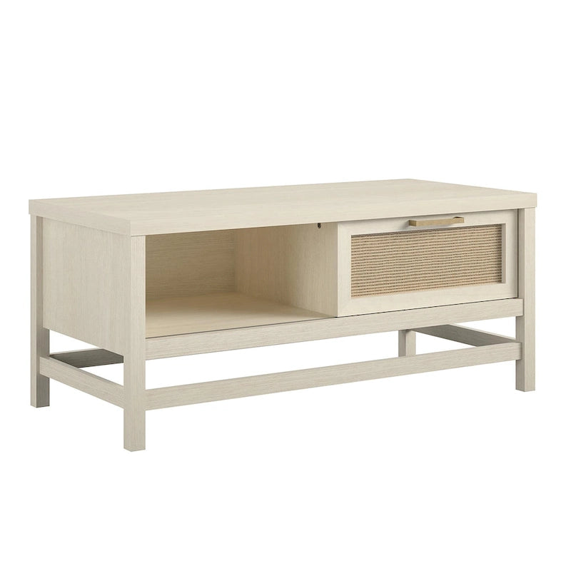 Table basse en bois moderne avec étagère inférieure | Table de salon | Design de rangement