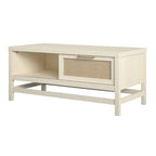 Table basse en bois moderne avec étagère inférieure | Table de salon | Design de rangement