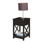 Table d'appoint style Oxford avec 1 tiroir et étagère ouverte | Plusieurs finitions | Table d'appoint compacte