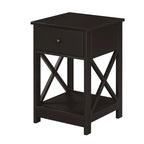 Table d'appoint style Oxford avec 1 tiroir et étagère ouverte | Plusieurs finitions | Table d'appoint compacte