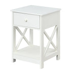 Table d'appoint style Oxford avec 1 tiroir et étagère ouverte | Plusieurs finitions | Table d'appoint compacte