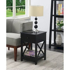 Table d'appoint style Oxford avec 1 tiroir et étagère ouverte | Plusieurs finitions | Table d'appoint compacte