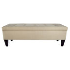 Banc de rangement ottoman capitonné Brooke