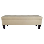 Banc de rangement ottoman capitonné Brooke